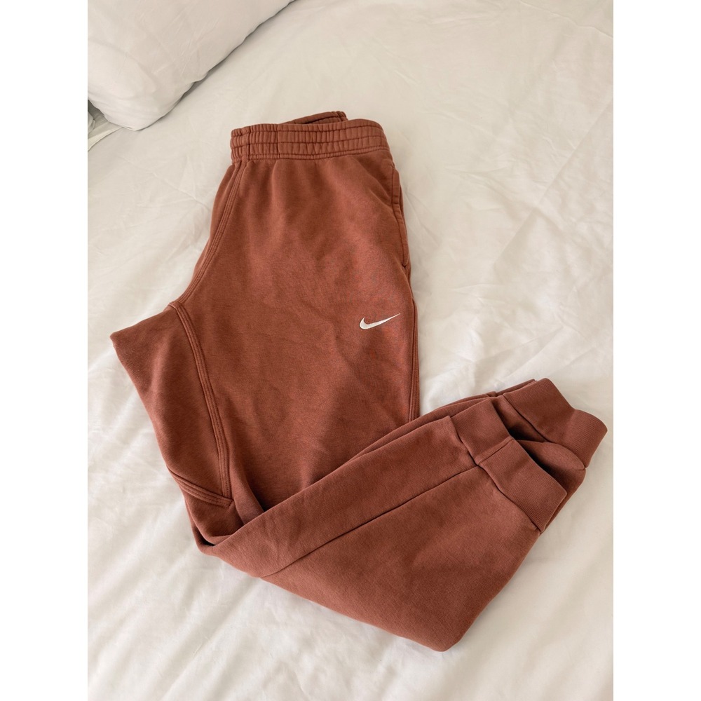 Nike Mens FJoggers Sweatpants XL Rust Brown Embroidered Swoosh Logo